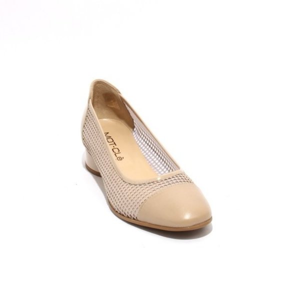 ITALIAN Beige Suede Leather Mesh Heels Pumps - Picture 1 of 8